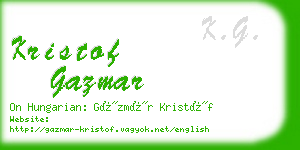 kristof gazmar business card